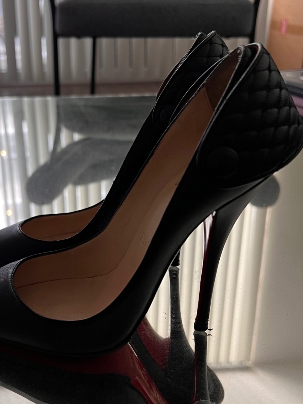 Christian Louboutin Huguetta Nappa Leather Pump Black Size 7